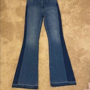 High waisted flared jeans